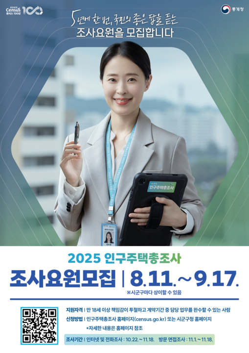 2025 인구주택총조사 조사요원 모집