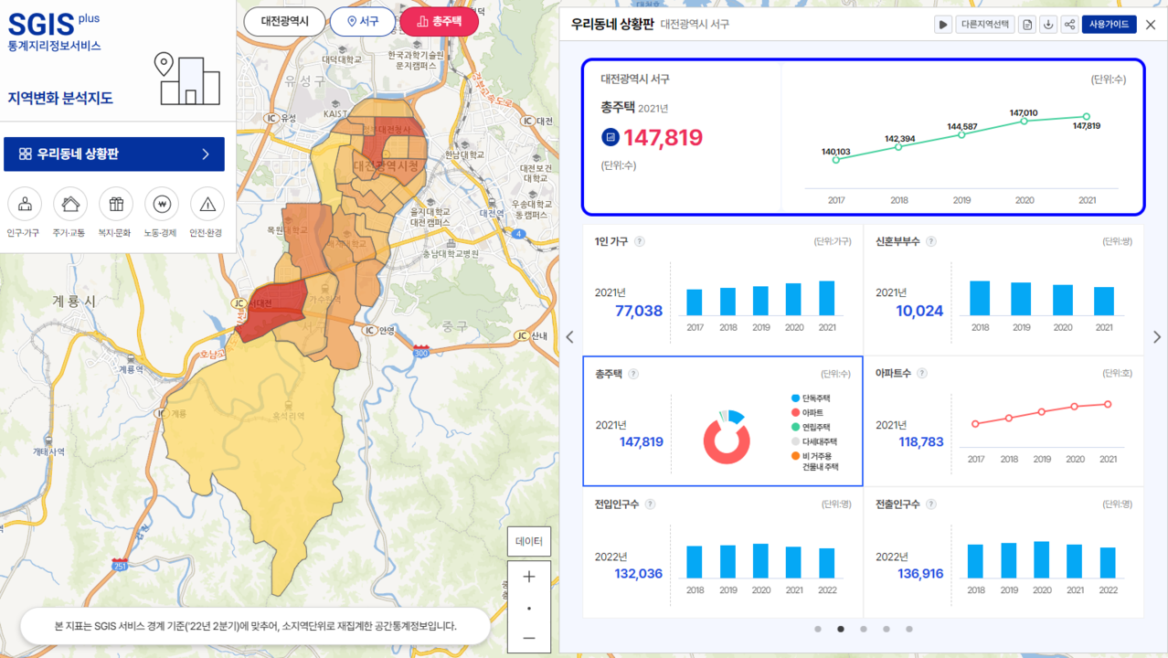 우리동네 통계지표를 지도로‘한눈에